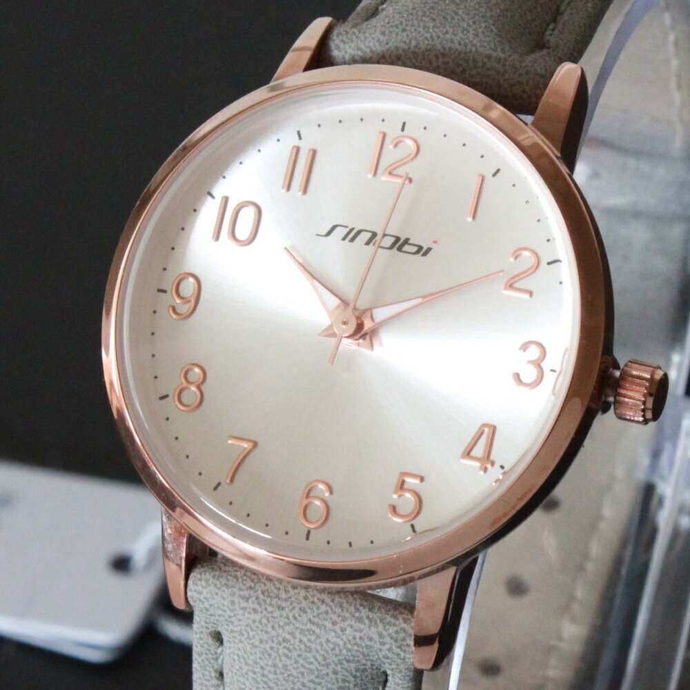 Ladies Easy Reader Dress Watch Silver Sunburst Dial Rose Gold-toned Case 30mm - Picture 10 of 13